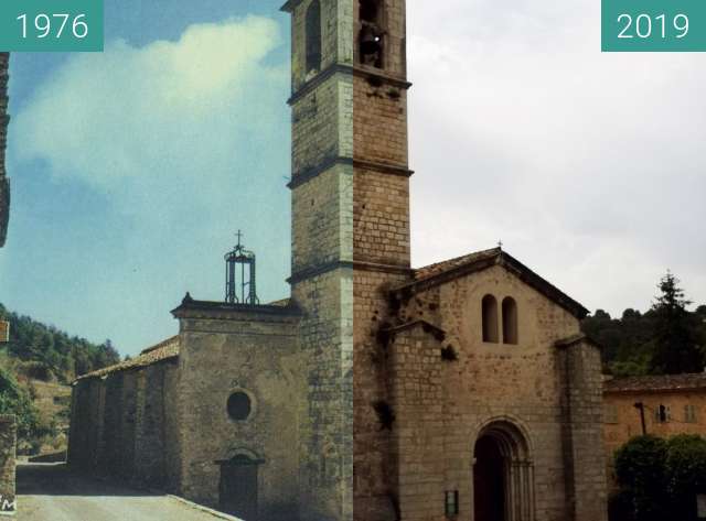 Before-and-after picture of Abbaye de Valbonne 500 ans between 1976 and 2019-Jun-10