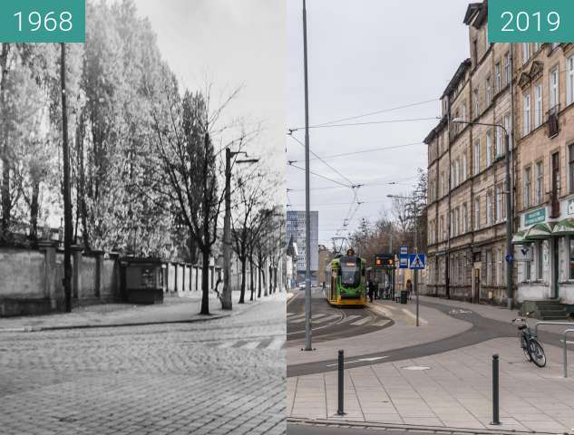 Vorher-Nachher-Bild von Ulica Zwierzyniecka zwischen 1968 und 07.03.2019