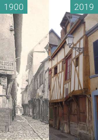 Before-and-after picture of Rue Gambey between 1900 and 2019-Mar-23