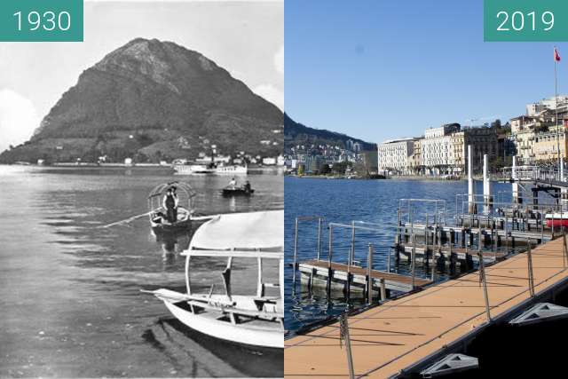 Vorher-Nachher-Bild von Lago di Lugano zwischen 1930 und 03.2019