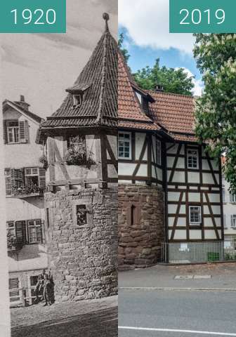 Vorher-Nachher-Bild von Stuttgart - Schellentürmle zwischen 1920 und 12.05.2019