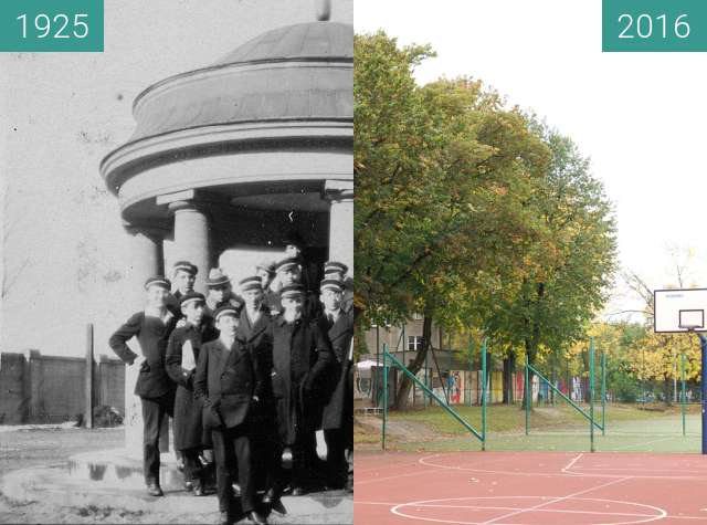 Image avant-après de Courtyard of the school entre 1925 et 2016