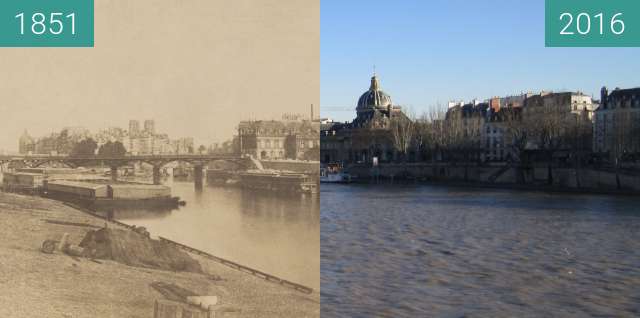 Before-and-after picture of Seine bank between 1851 and 2016-Feb-16