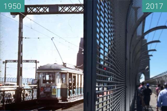 Image avant-après de Sydney Harbour Bridge entre 1950 et 2017