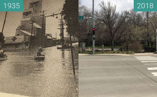 Image avant-après de Locust Street, North Lawrence entre 06.1935 et 22 avr. 2018