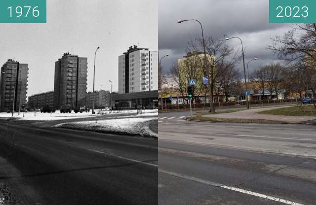 Vorher-Nachher-Bild von Kędzierzyn-Koźle, Os. Piastów, Al. Jana Pawła II zwischen 1976 und 19.02.2023