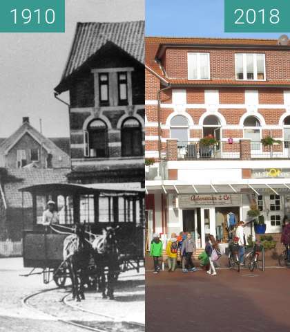 Image avant-après de Inselbahn Langeoog entre 1910 et 26 sep. 2018