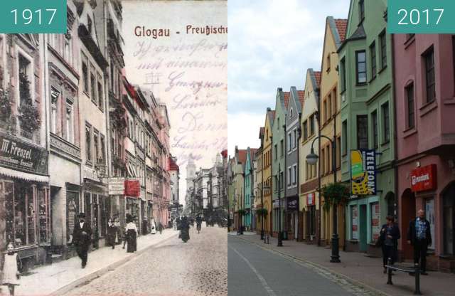 Vorher-Nachher-Bild von Grodzka street / Preussischestr. zwischen 1917 und 2017