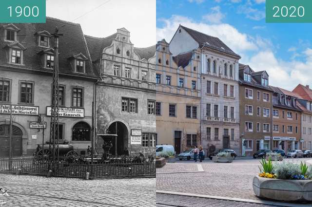 Vorher-Nachher-Bild von Eselsbrunnen Halle zwischen 1900 und 26.04.2020