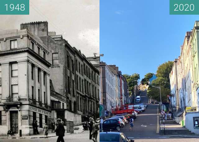 Before-and-after picture of Saint Patricks Hill between 1948 and 2020-Aug-10