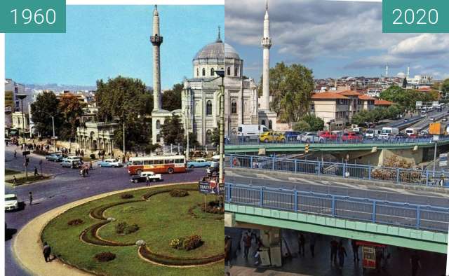 Vorher-Nachher-Bild von Laleli Mosque zwischen 1960 und 2020