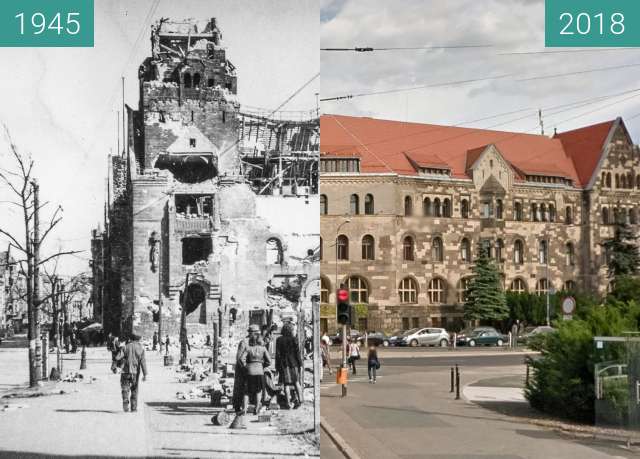 Vorher-Nachher-Bild von Aleja Niepodległości, Ziemstwo Kredytowe zwischen 1945 und 2018