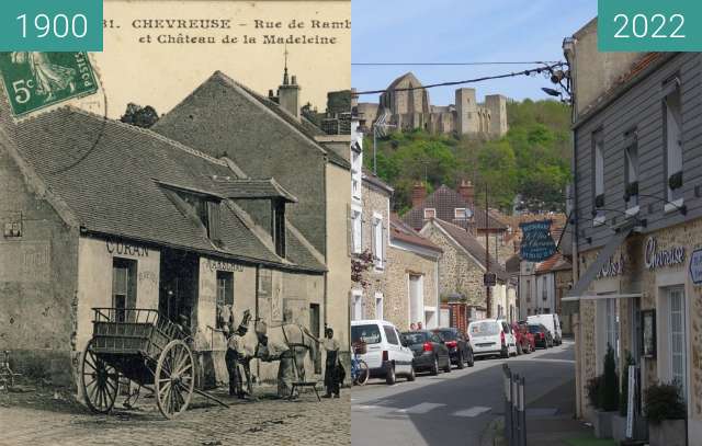 Before-and-after picture of Rue de Rambouillet between 1900 and 04/2022