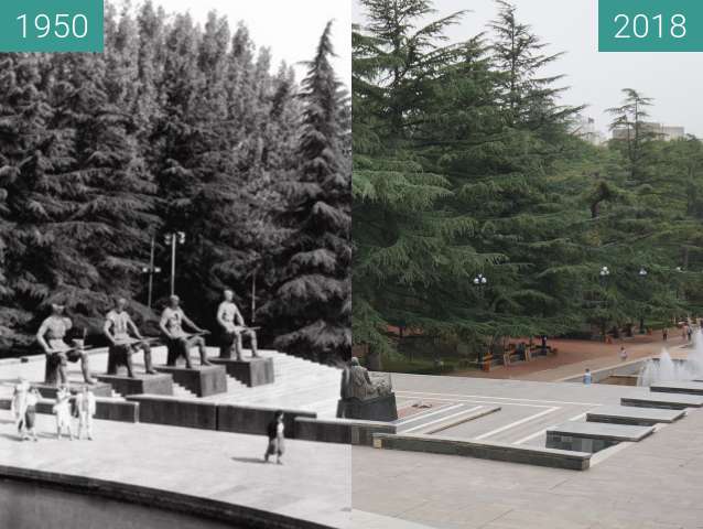 Vorher-Nachher-Bild von Tomb of the Unknown Soldier in Vake Park zwischen 1950 und 10.09.2018