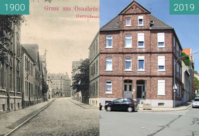 Vorher-Nachher-Bild von Gertrudenstraße zwischen 1900 und 06.2019