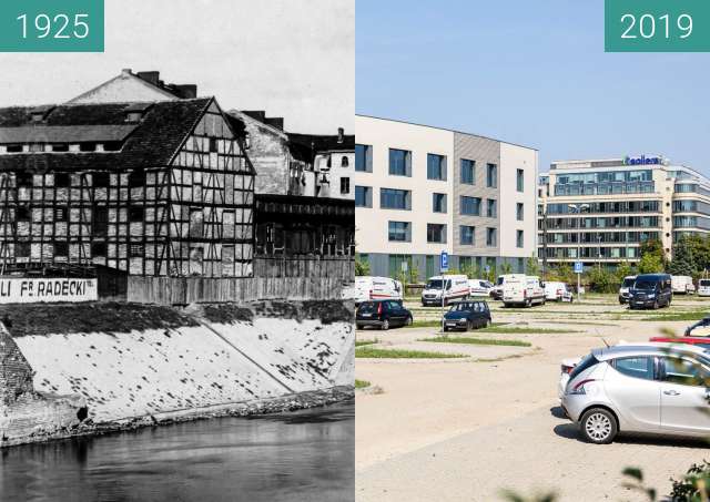 Vorher-Nachher-Bild von Port rzeczny w starym korycie Warty zwischen 1925 und 2019