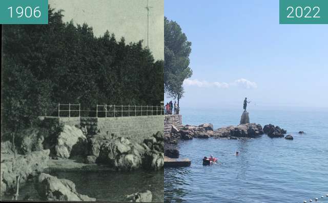 Vorher-Nachher-Bild von Opatjia (Abbazia): Madonna del Mare zwischen 1906 und 17.08.2022