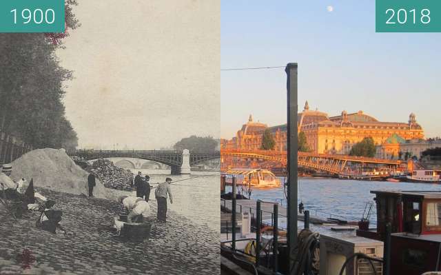 Before-and-after picture of Quai d'Orsay between 1900 and 2018-Jun-25