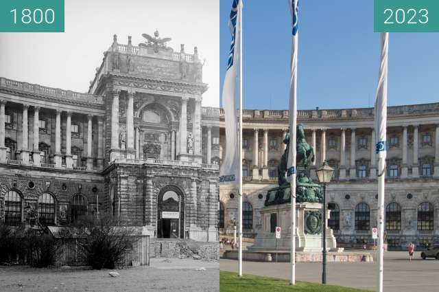 Vorher-Nachher-Bild von Neue Burg zwischen 1942 und 08.2023