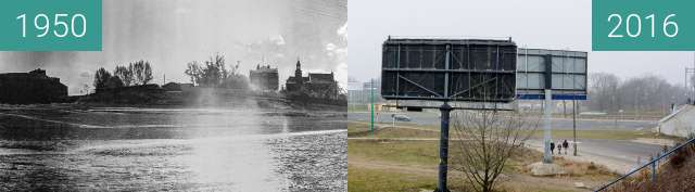 Before-and-after picture of Śródka between 1950 and 2016