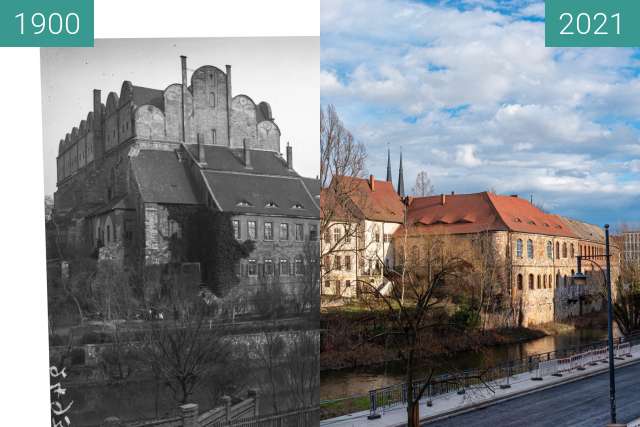 Vorher-Nachher-Bild von Dom zu Halle zwischen 1900 und 12.03.2021