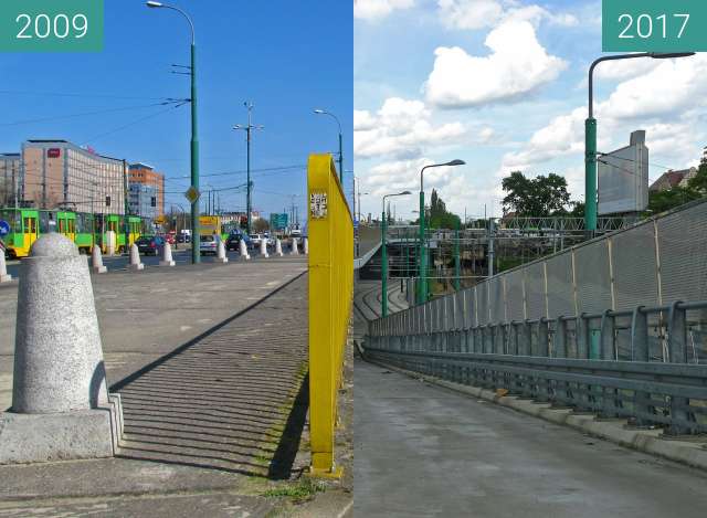 Vorher-Nachher-Bild von Poznań. Ulica Roosevelta/Rondo Kaponiera. zwischen 2009 und 2017