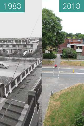 Before-and-after picture of Bridge over the Schinkelwaard between 1983 and 2018-Jul-11