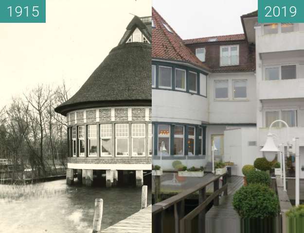 Before-and-after picture of Seehotel Fährhaus in Bad Zwischenahn between 1915 and 2019-Jan-07