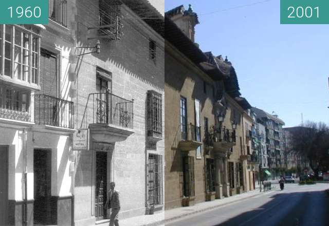 Before-and-after picture of Palacio Abacial between 1960 and 2001