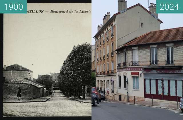 Image avant-après de Châtillon - bd de la liberté entre 1900 et 9 nov. 2024