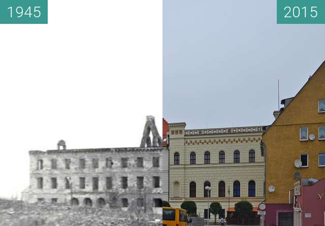 Vorher-Nachher-Bild von Głogów zwischen 1945 und 09.08.2015