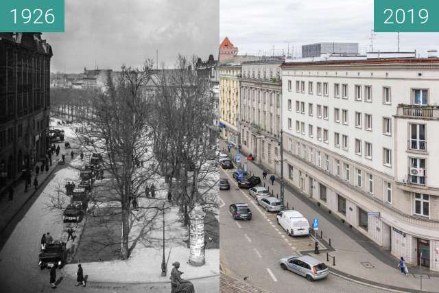 Vorher-Nachher-Bild von Aleje Marcinkowskiego zwischen 1926 und 2019