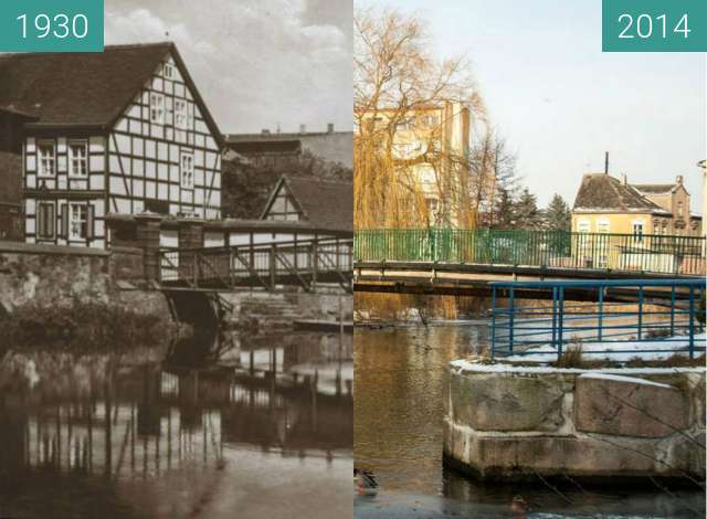 Vorher-Nachher-Bild von Gryfice, rzeka Rega zwischen 1930 und 2014