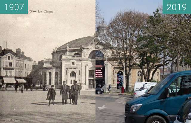 Before-and-after picture of Le Cirque between 1907 and 2019-Mar-23