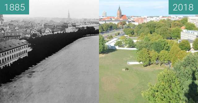 Image avant-après de Hannover entre 1885 et 2018