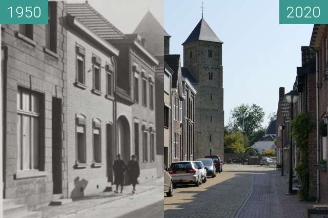 Before-and-after picture of Susteren kerk 2 between 1950 and 2020-Sep-19