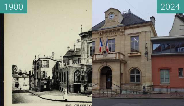 Image avant-après de Châtillon - mairie entre 1900 et 9 nov. 2024