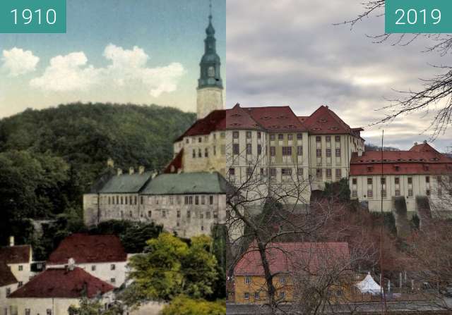 Image avant-après de Zámek Weesenstein entre 1910 et 26 déc. 2019