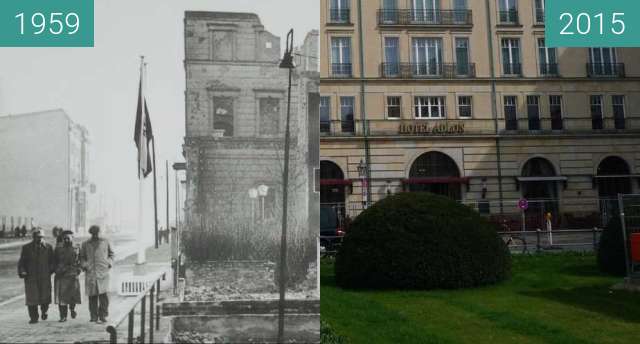 Before-and-after picture of Berlin - Hotel Adlon (Westfassade) 1959/2015 between 1959 and 04/2015