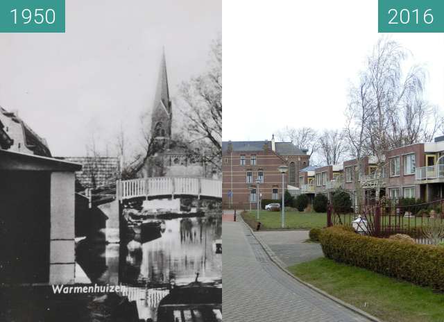 Before-and-after picture of Warmenhuizen between 1950 and 2016