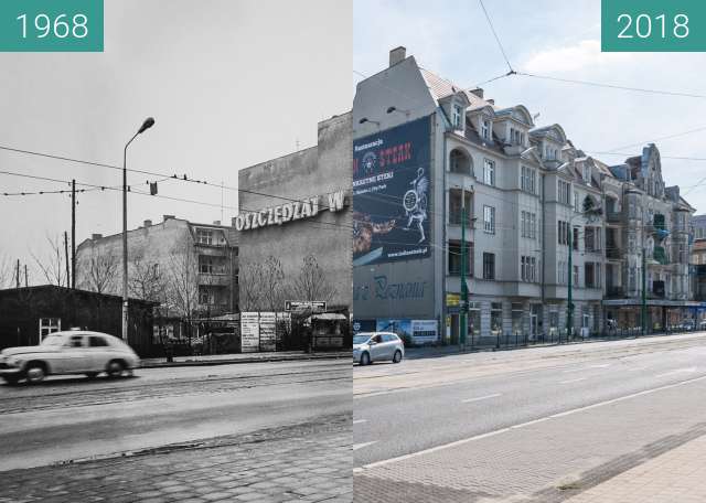 Vorher-Nachher-Bild von Ulica Głogowska zwischen 1968 und 2018