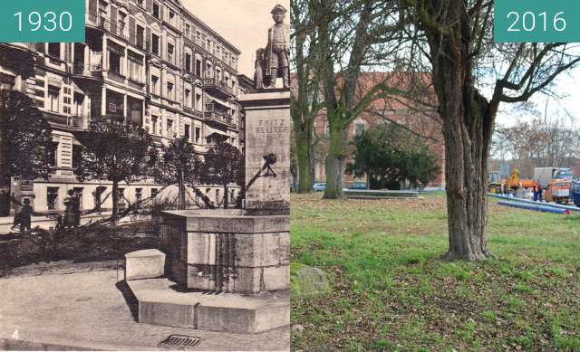 Vorher-Nachher-Bild von Fritz Reuter's Monument zwischen 1930 und 2016