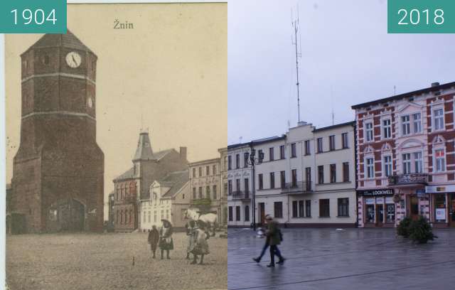 Vorher-Nachher-Bild von Plac Wolności zwischen 1904 und 02.2018