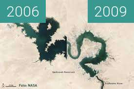 Vorher-Nachher-Bild von Waterschaarste Midden-Oosten zwischen 2006 und 2009