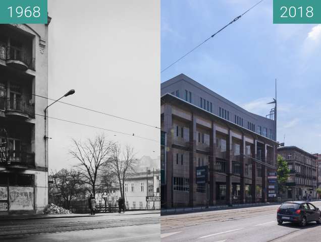 Vorher-Nachher-Bild von Ulica Głogowska zwischen 1968 und 2018