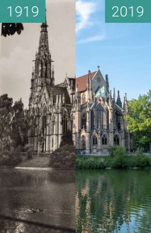 Vorher-Nachher-Bild von Stuttgart - Feuersee zwischen 1919 und 28.08.2019