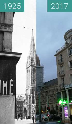 Before-and-after picture of Rue Saint Jean  between 1925 and 2017-Dec-30