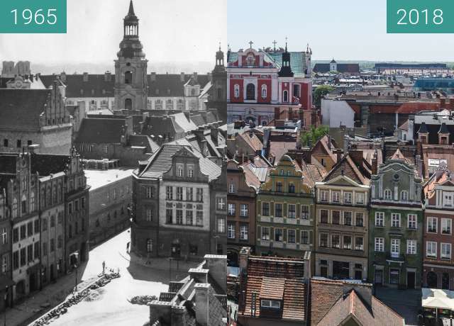 Vorher-Nachher-Bild von Widok z wieży ratuszowej zwischen 1965 und 2018