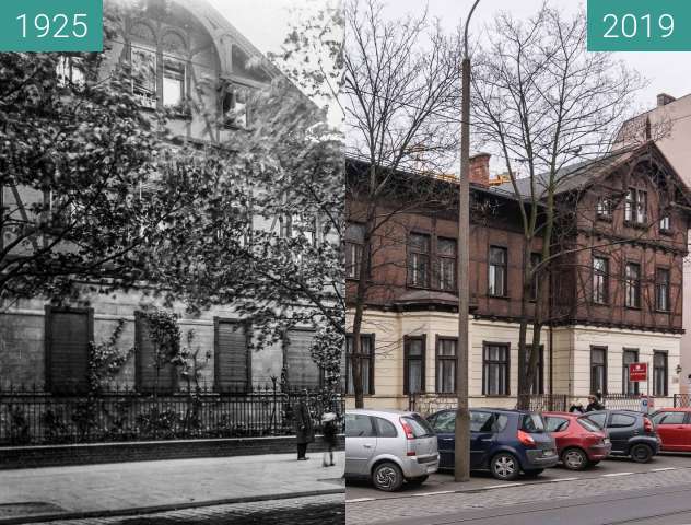 Vorher-Nachher-Bild von Ulica Dąbrowskiego zwischen 1925 und 07.03.2019