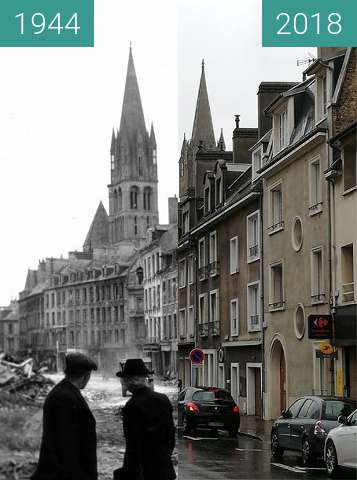 Vorher-Nachher-Bild von Caen 1944 - Normandy zwischen 1944 und 02.05.2018